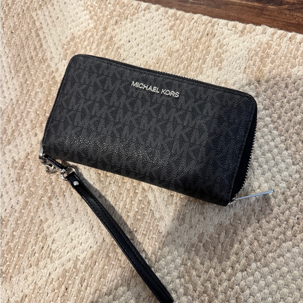 Michael Kors Black Monogram Wristlet